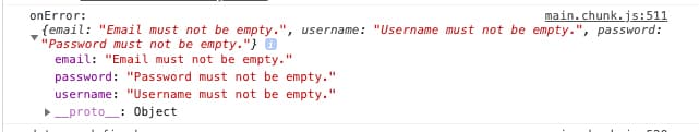Error messages in browser console